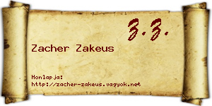 Zacher Zakeus névjegykártya